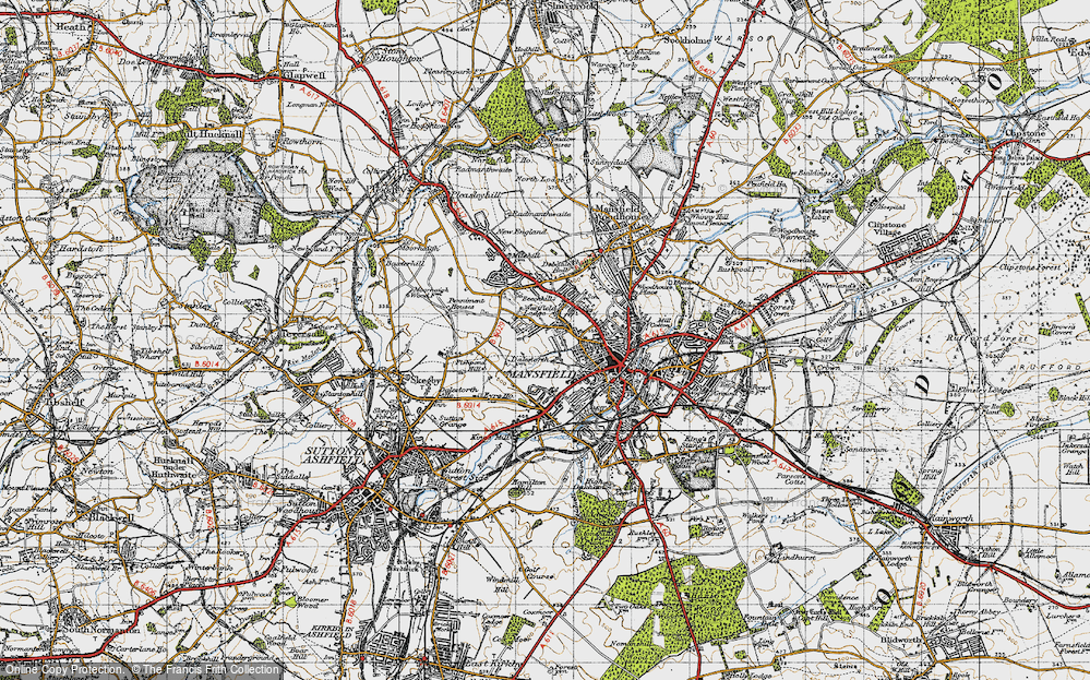 Old Map of Ladybrook, 1947 in 1947