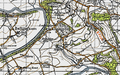 Old map of Ladyridge in 1947