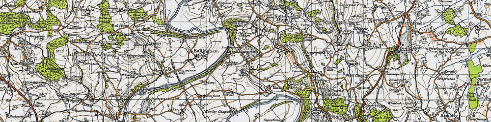 Old map of Ladyridge in 1947