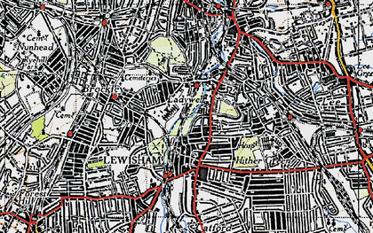 Old map of Ladywell in 1946