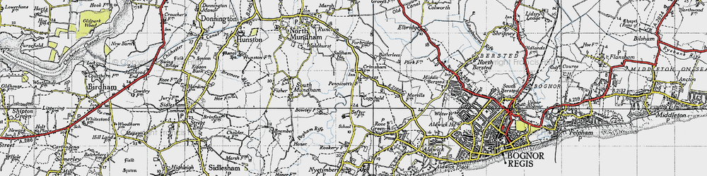 Old map of Lagness in 1945