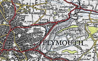 Old map of Laira in 1946