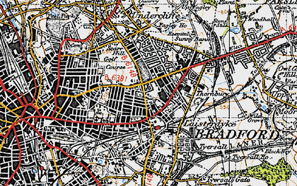 Old map of Laisterdyke in 1947