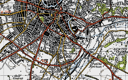 Old map of Lakenham in 1945