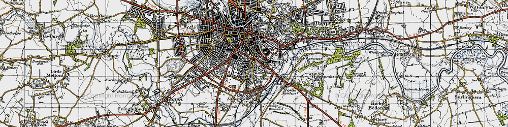 Old map of Lakenham in 1945