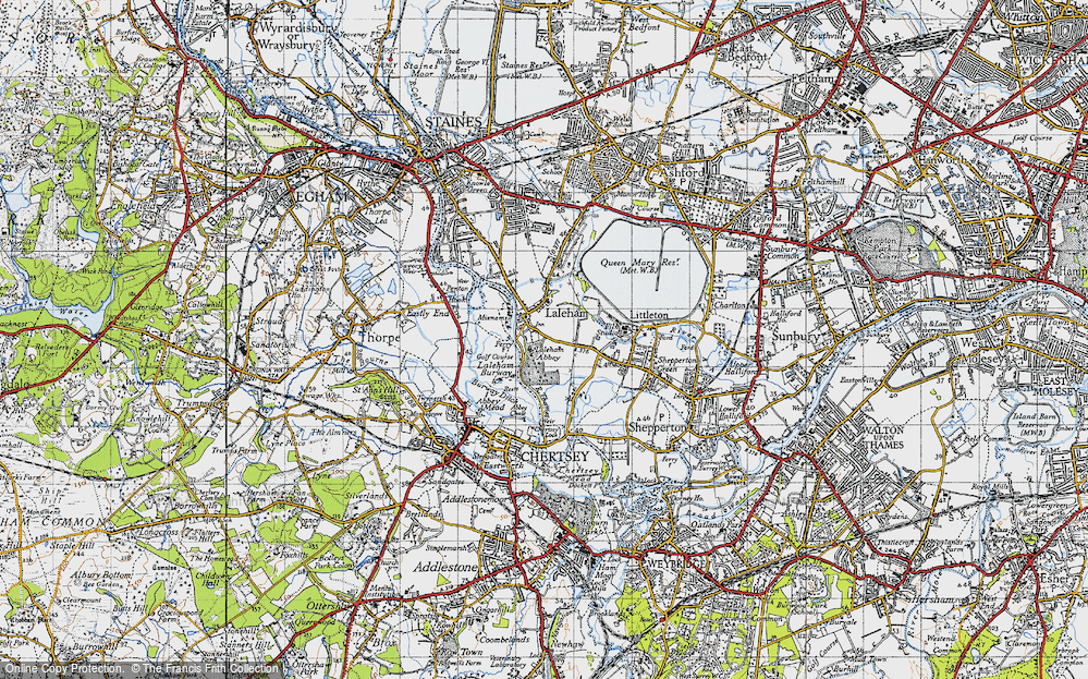 Old Map of Historic Map covering Abbey Chase in 1940