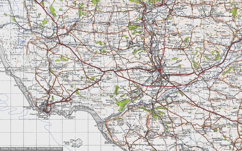 Old Map of Laleston, 1947 in 1947