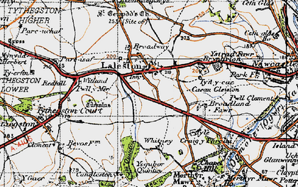 Old map of Laleston in 1947