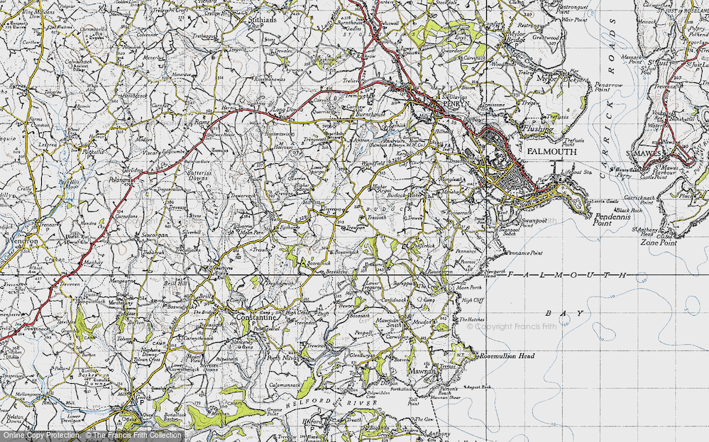Old Map of Historic Map covering Argal Manor in 1946