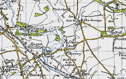 Old map of Lamas in 1945