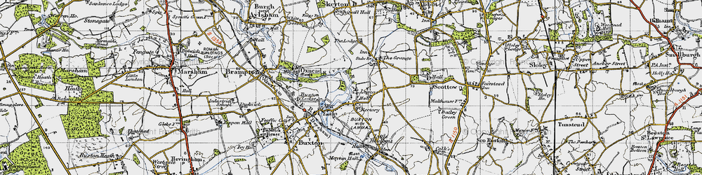 Old map of Lamas in 1945