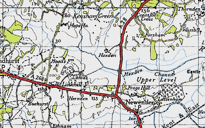 Old map of Lamberden in 1940