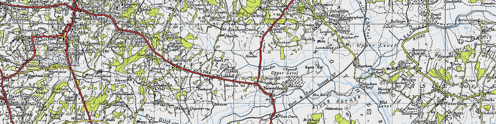 Old map of Lamberden in 1940