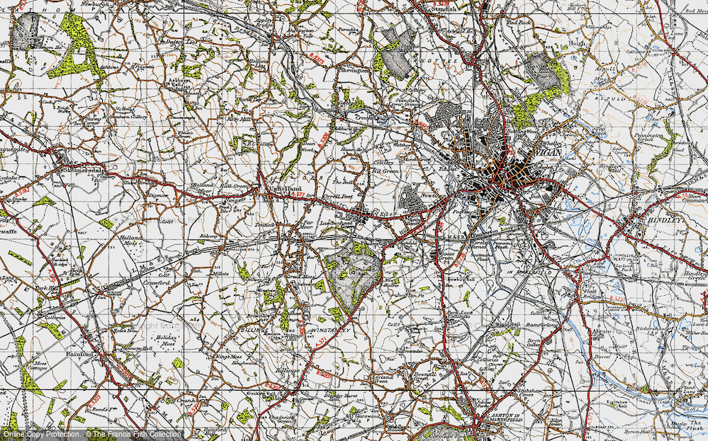 Old Map of Lamberhead Green, 1947 in 1947