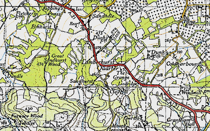 Old map of Lamberhurst Quarter in 1946