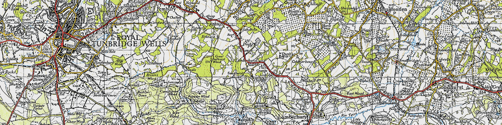 Old map of Lamberhurst Quarter in 1946