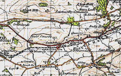 Old map of Tom Rudd Beck in 1947