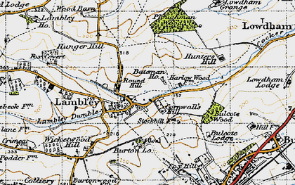 Old map of Bulcote Wood in 1946