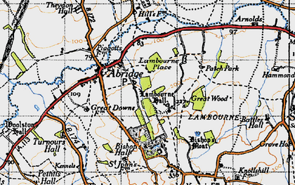 Old map of Lambourne in 1946