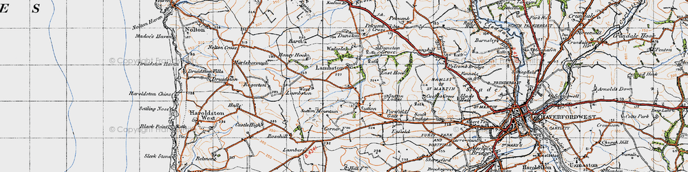 Old map of Lambston in 1946