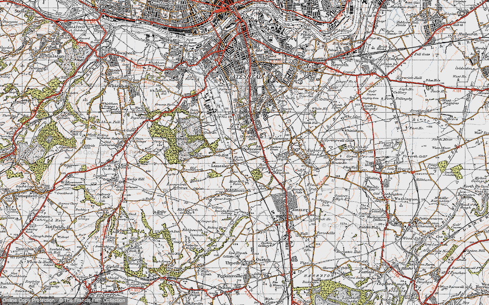Old Map of Lamesley, 1947 in 1947