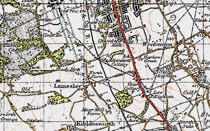 Old map of Lamesley in 1947