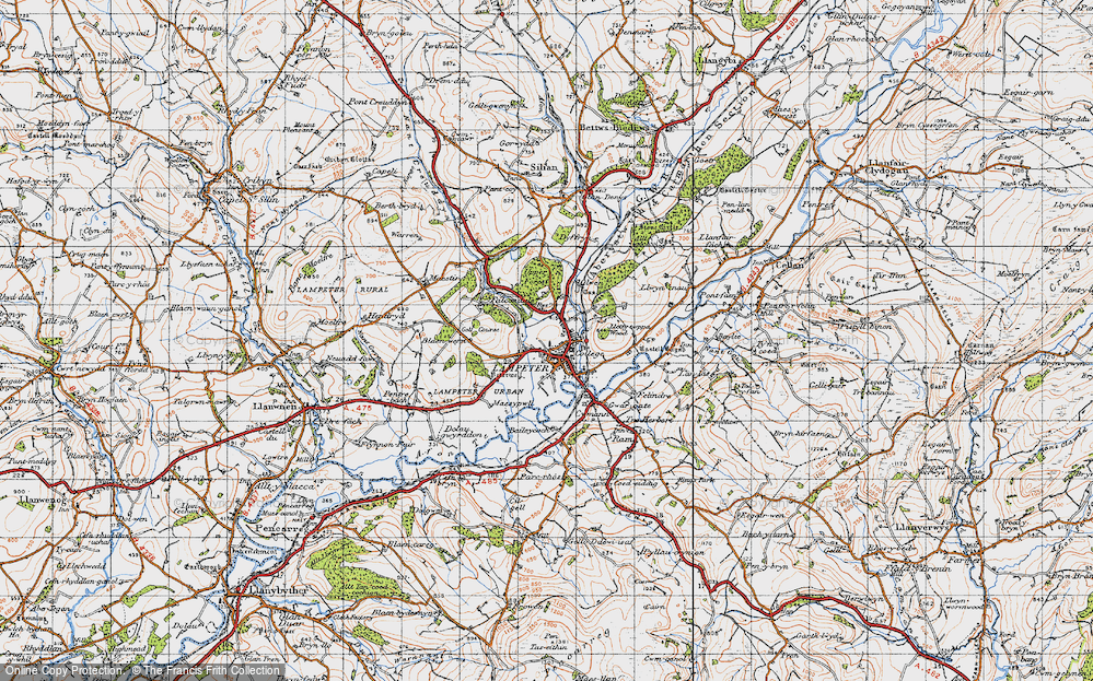 Old Map of Lampeter, 1947 in 1947