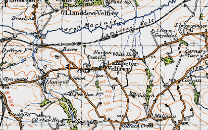 Old map of Afon Marlais in 1946