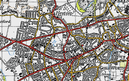 Old map of Lampton in 1945