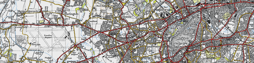 Old map of Lampton in 1945