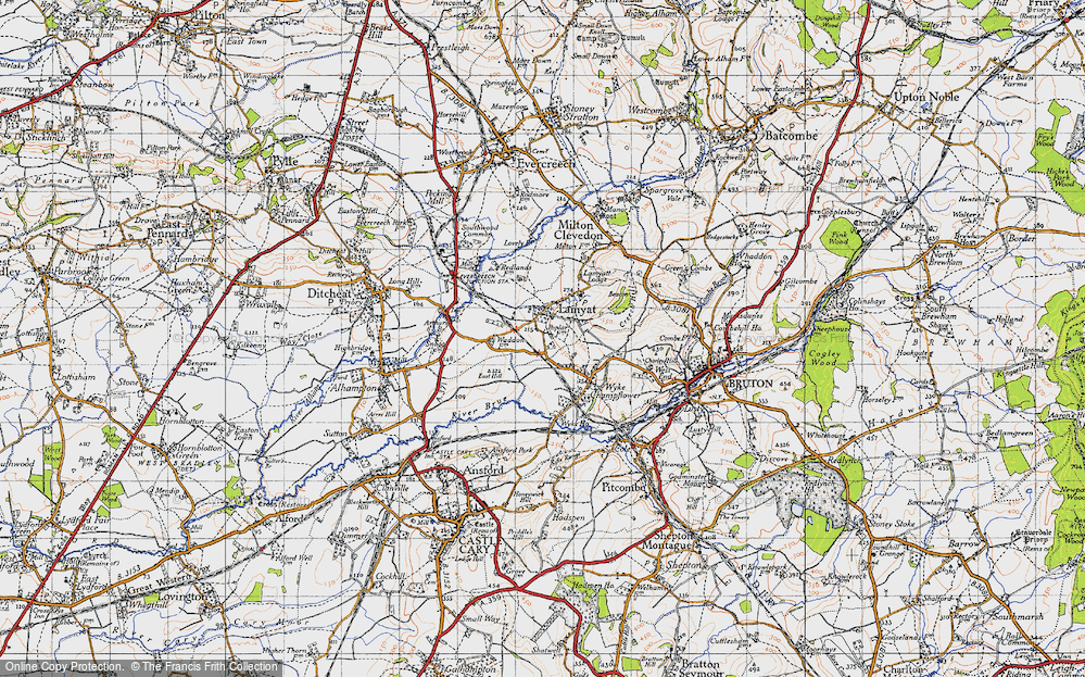 Old Map of Historic Map covering Wyke Ho in 1946
