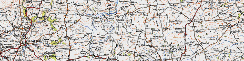 Old map of Woodsdown Hill in 1946