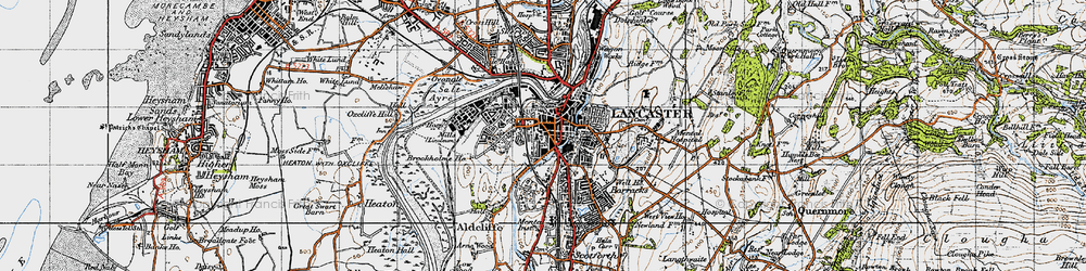 Old map of Lancaster in 1947