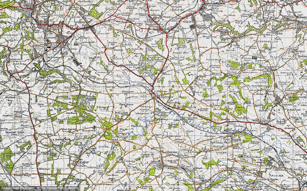 Old Map of Lanchester, 1947 in 1947