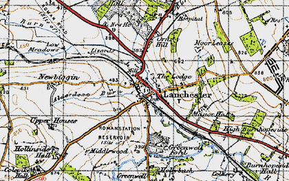 Old map of Alderdene Burn in 1947