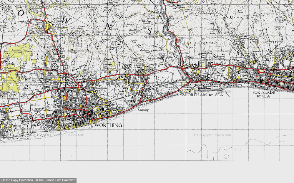 Old Map of Lancing, 1940 in 1940
