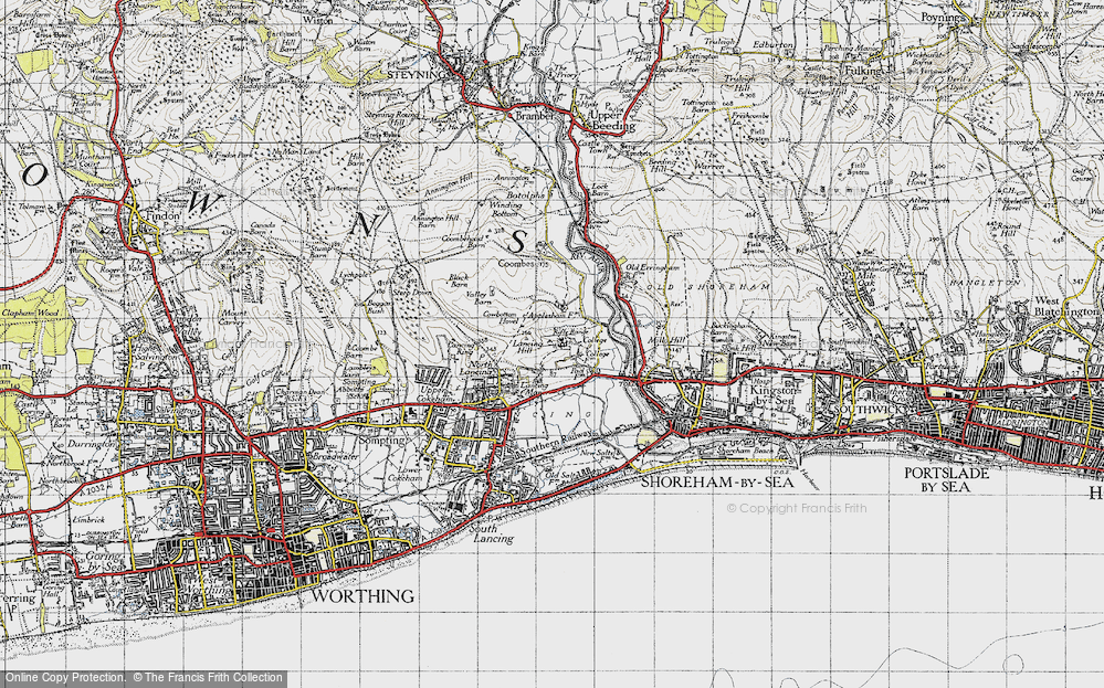 Old Map of Lancing College, 1940 in 1940