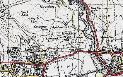 Old map of Lancing College in 1940