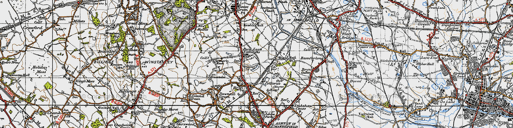 Old map of Land Gate in 1947