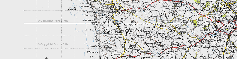 Old map of Bosworlas in 1946