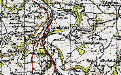 Old map of Landcross in 1946