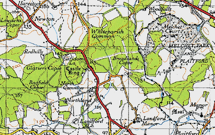Old map of Whiteparish Common in 1940