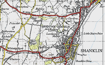 Old map of Landguard Manor in 1945