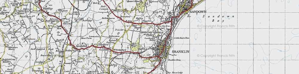 Old map of Ninham in 1945