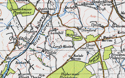 Old map of Blagaton in 1946