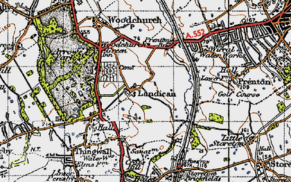 Old map of Landican in 1947
