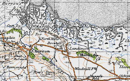 Old map of Landimore in 1946