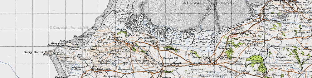 Old map of Burry Pill in 1946