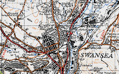 Old map of Landore in 1947