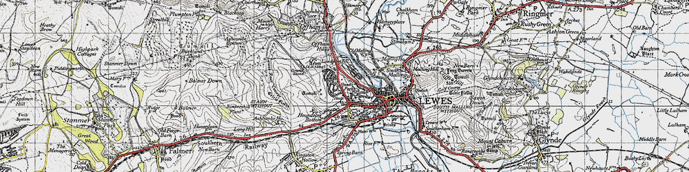 Old map of Landport in 1940